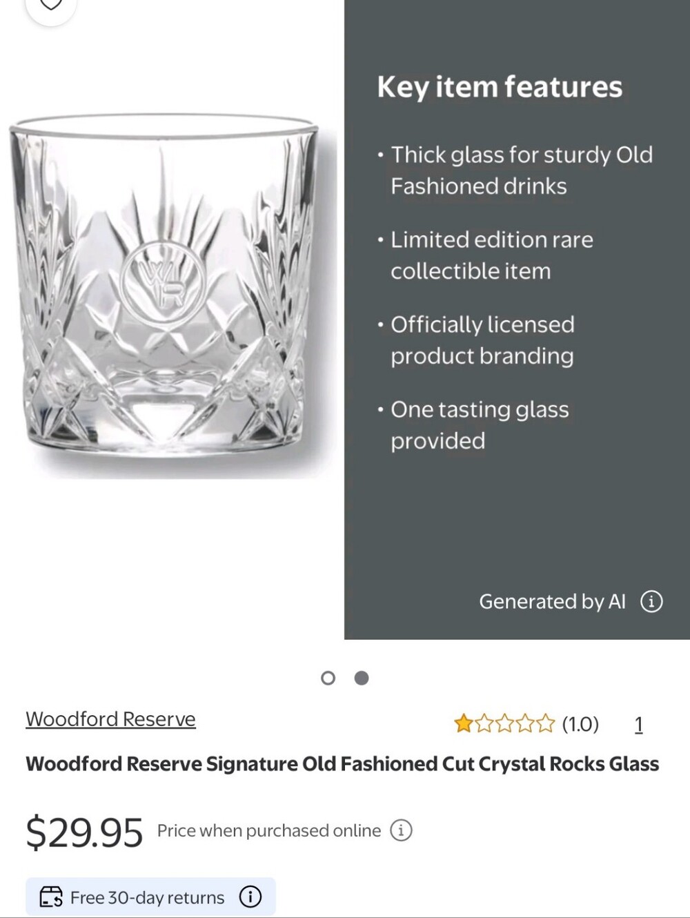 Set of 2 WR Woodford Reserve Bourbon Whiskey Glasses Crystal - Picture 6 of 7